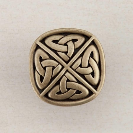 Acorn Mfg Artisan Collection Celtic Square Knob, Antique Brass DQGAP